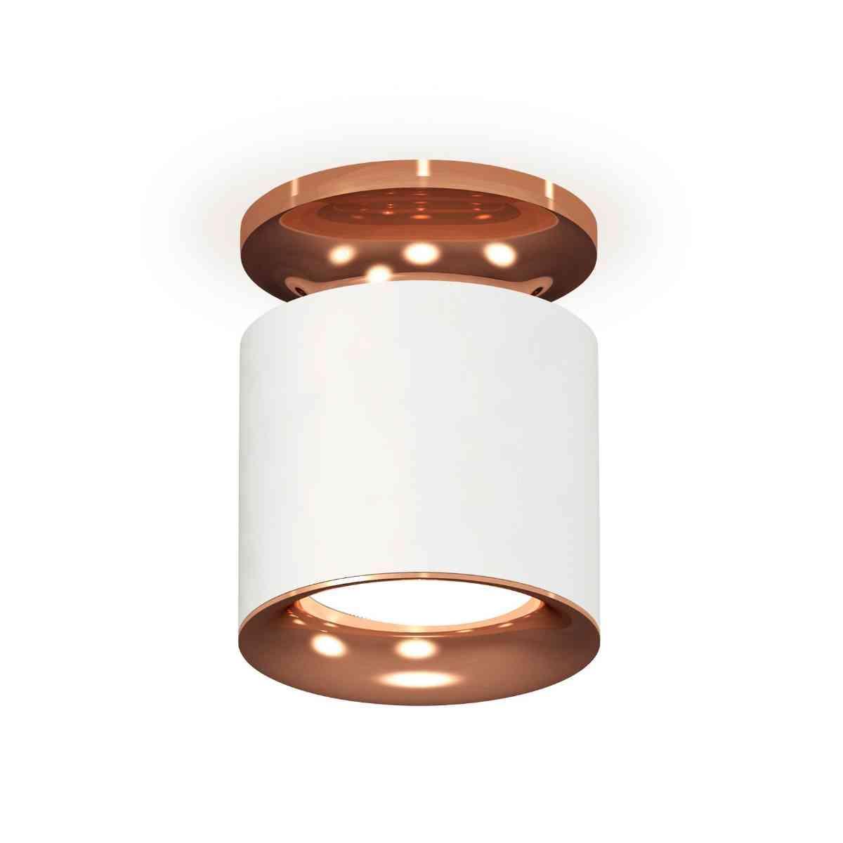 фото комплект накладного светильника ambrella light techno spot xs7401142 swh/ppg белый песок/золото розовое полированное (n7930, c7401, n7015) | 220svet.ru