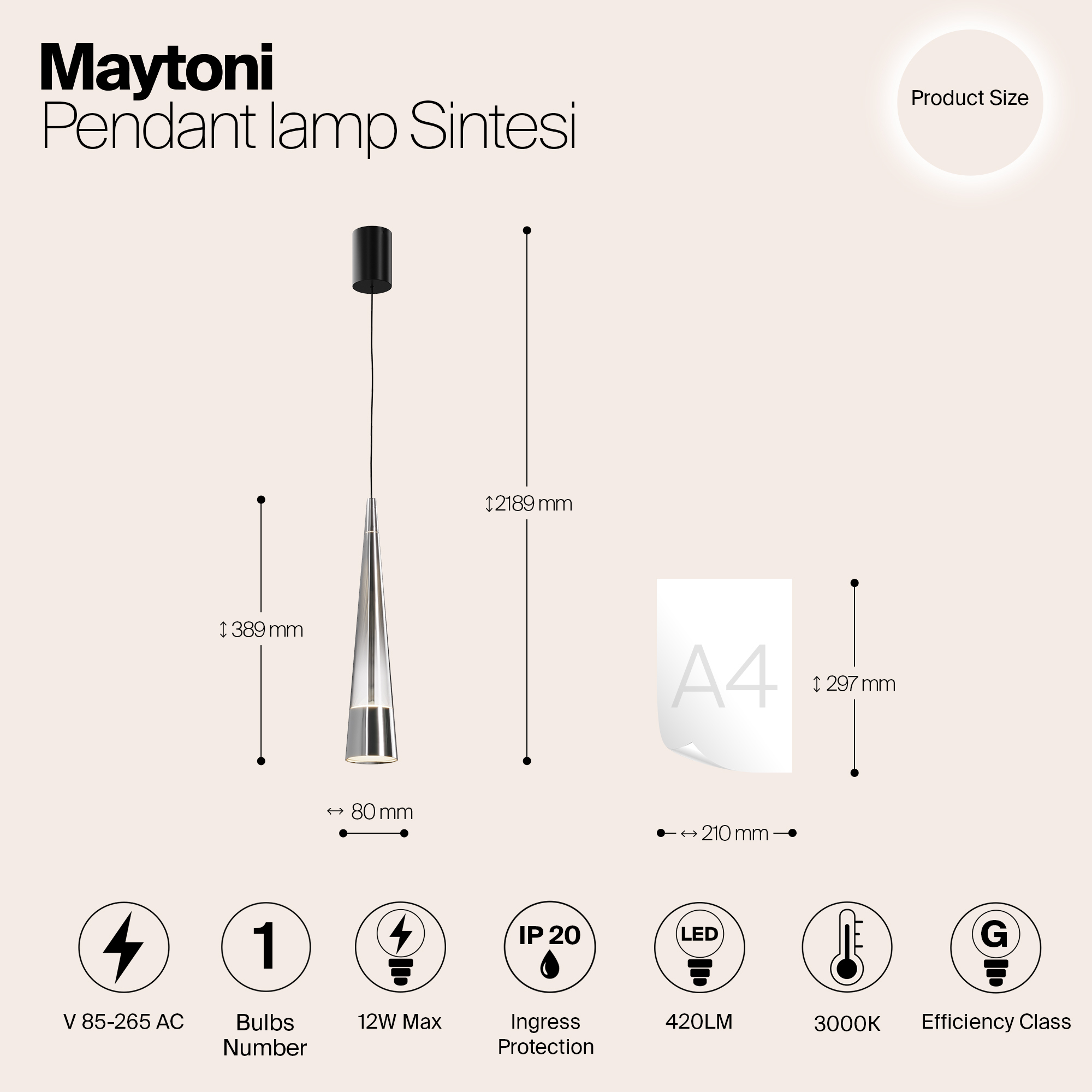 фото подвесной светодиодный светильник maytoni sintesi p090pl-l12ch3k | 220svet.ru