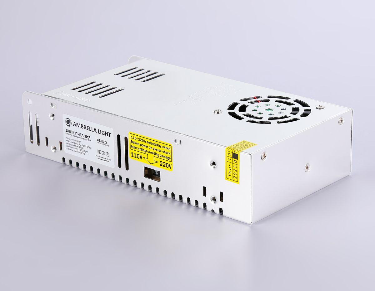 фото блок питания для светодиодной ленты ambrella light illumination led driver 12v 400w ip20 33,3a gs9552 | 220svet.ru