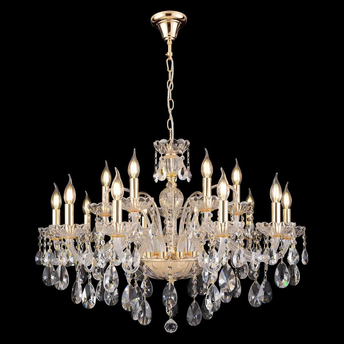 фото подвесная люстра crystal lux monica sp10+5 gold | 220svet.ru