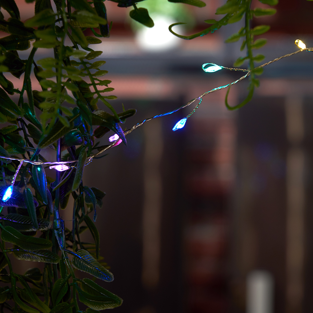 фото гирлянда кластер (на проволоке) feron cl584 линейная 12м  мультиколор, c питанием от сети 230v, прозрачный шнур 51449 | 220svet.ru