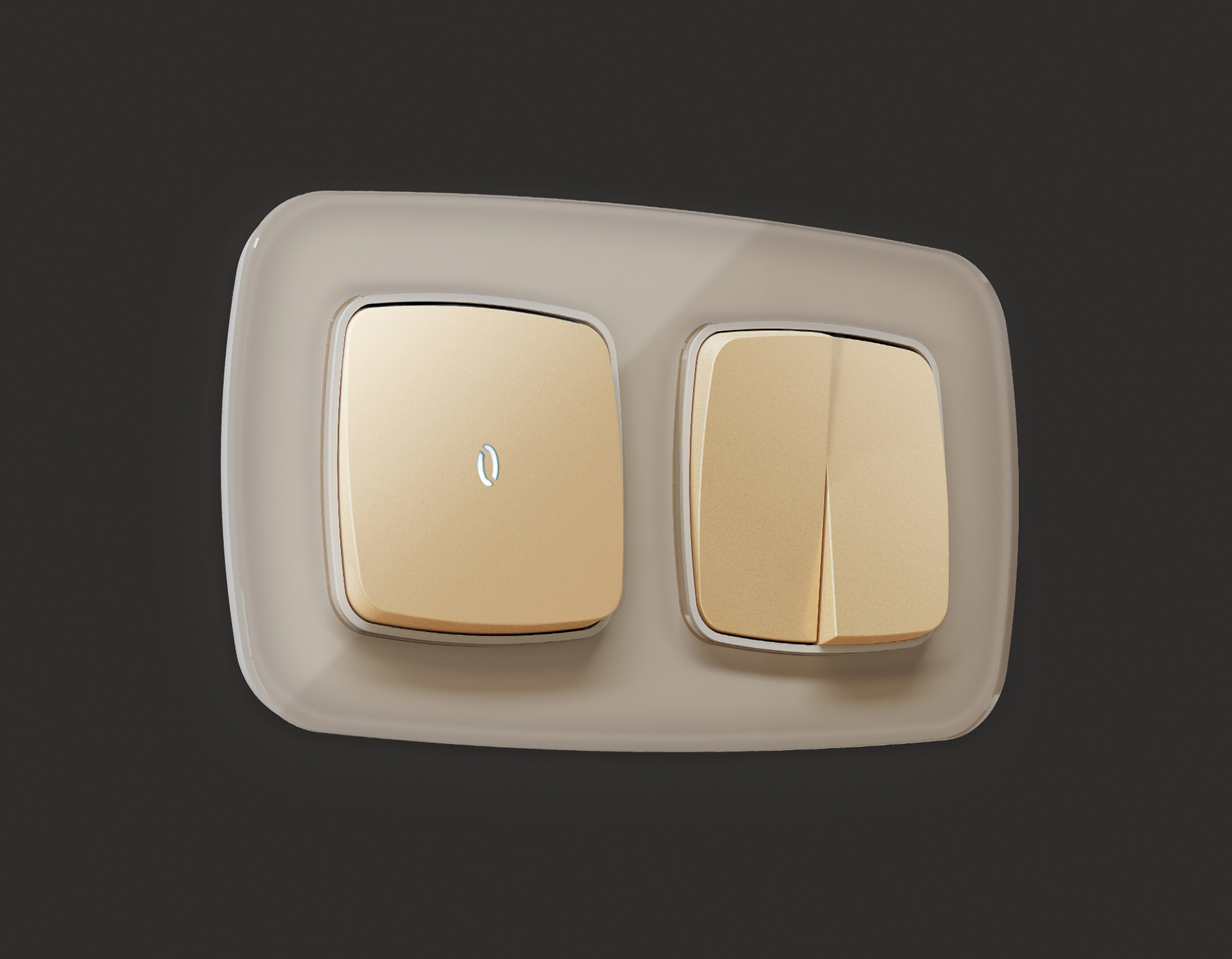 фото лицевая панель для 1-клавишных выключателей с подсветкой ambrella volt quant omega op6020 | 220svet.ru