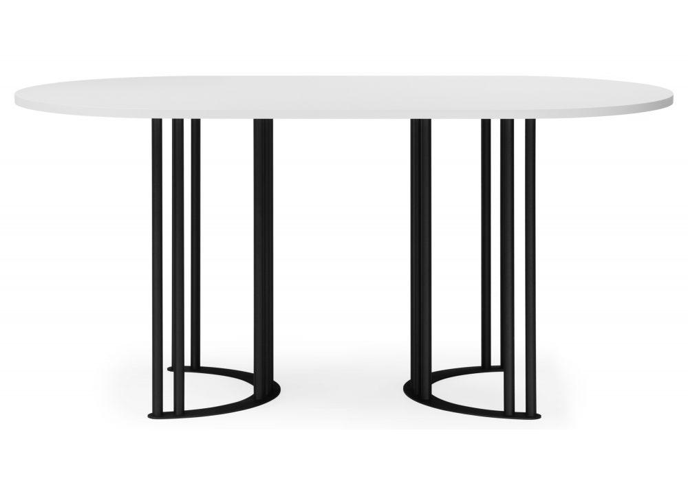 фото стол деревянный woodville хьюго белая шагрень пленка / черные ноги 620374 | 220svet.ru