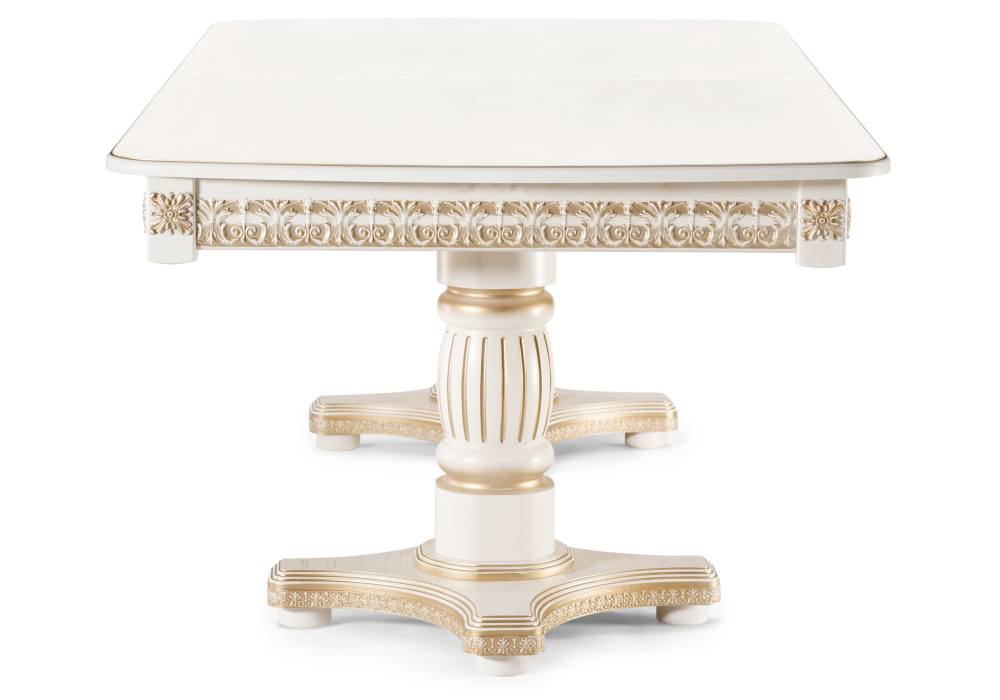 фото стол деревянный woodville морнит слоновая кость / золото 575482 | 220svet.ru