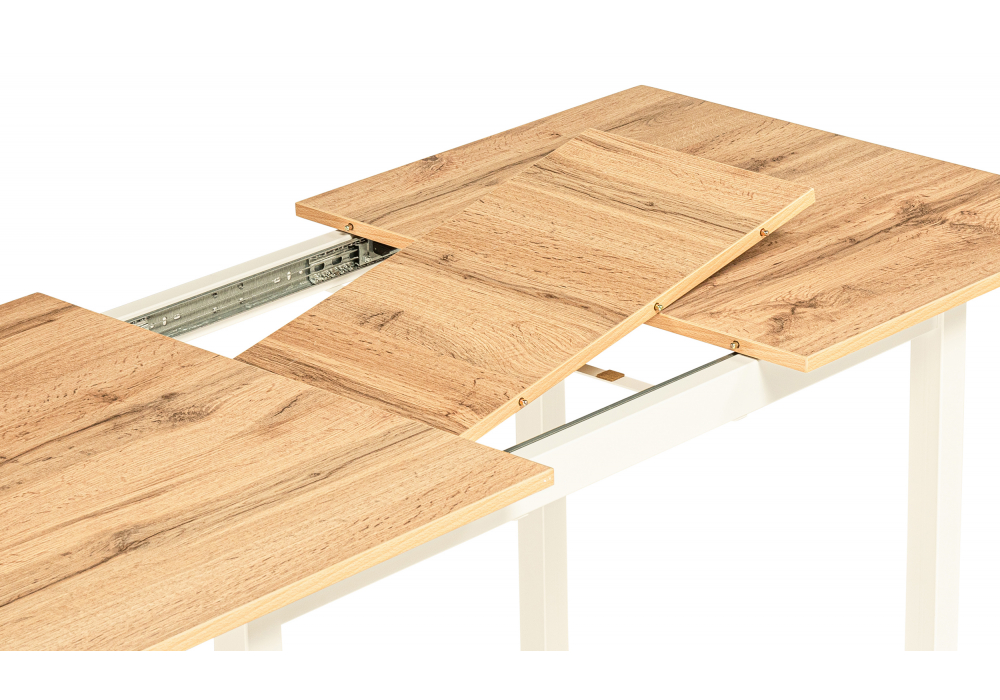 фото стол деревянный раскладной woodville аркон 110(130)х68х75 дуб вотан / белый 611355 | 220svet.ru