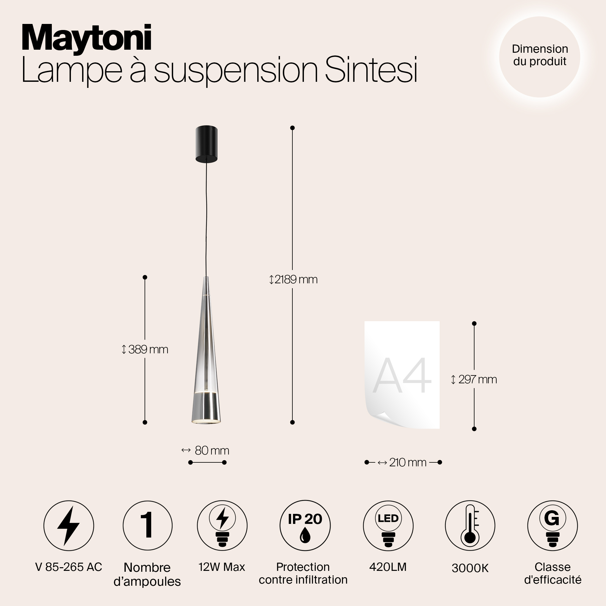 фото подвесной светодиодный светильник maytoni sintesi p090pl-l12ch3k | 220svet.ru
