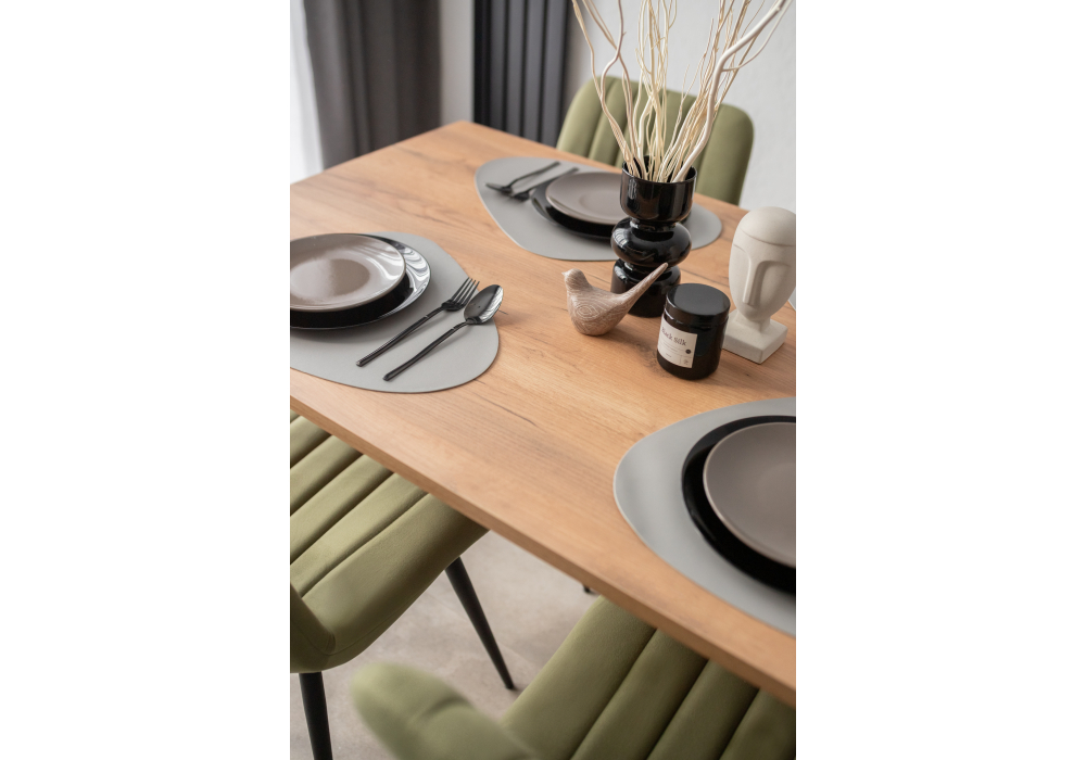 фото стол деревянный woodville лиман 140х80 дуб крафт золотой / черный матовый 615155 | 220svet.ru