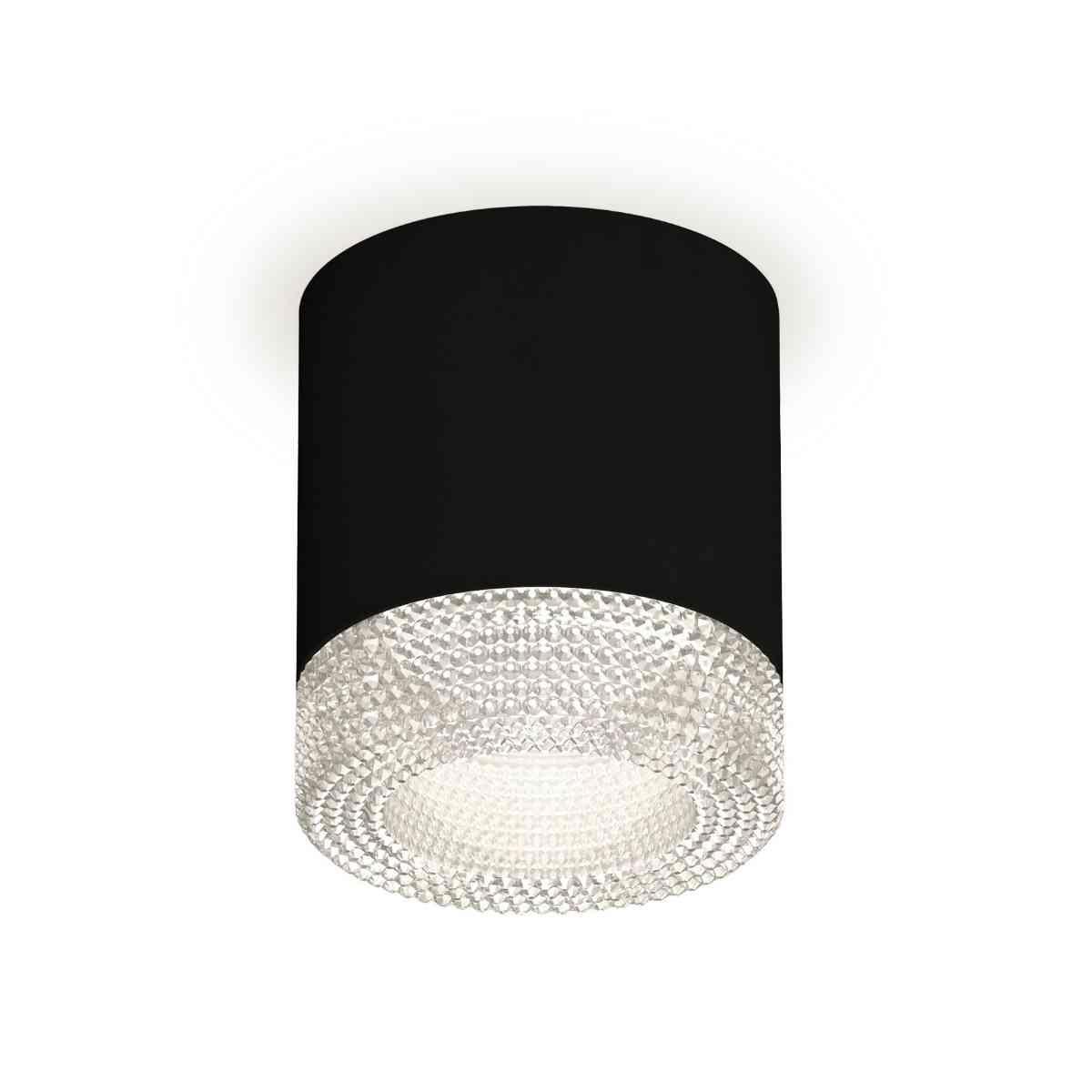 фото комплект накладного светильника ambrella light techno spot xs7402010 sbk/cl черный песок/прозрачный (c7402, n7191) | 220svet.ru