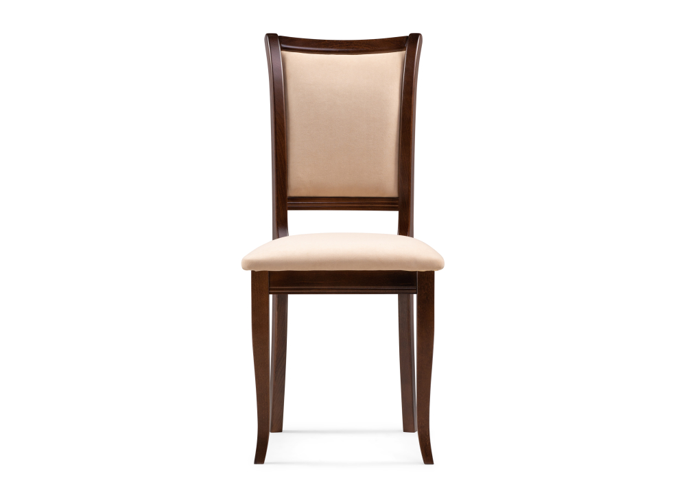 фото стул деревянный woodville корнелл бежевый велюр / орех темный 515975 | 220svet.ru
