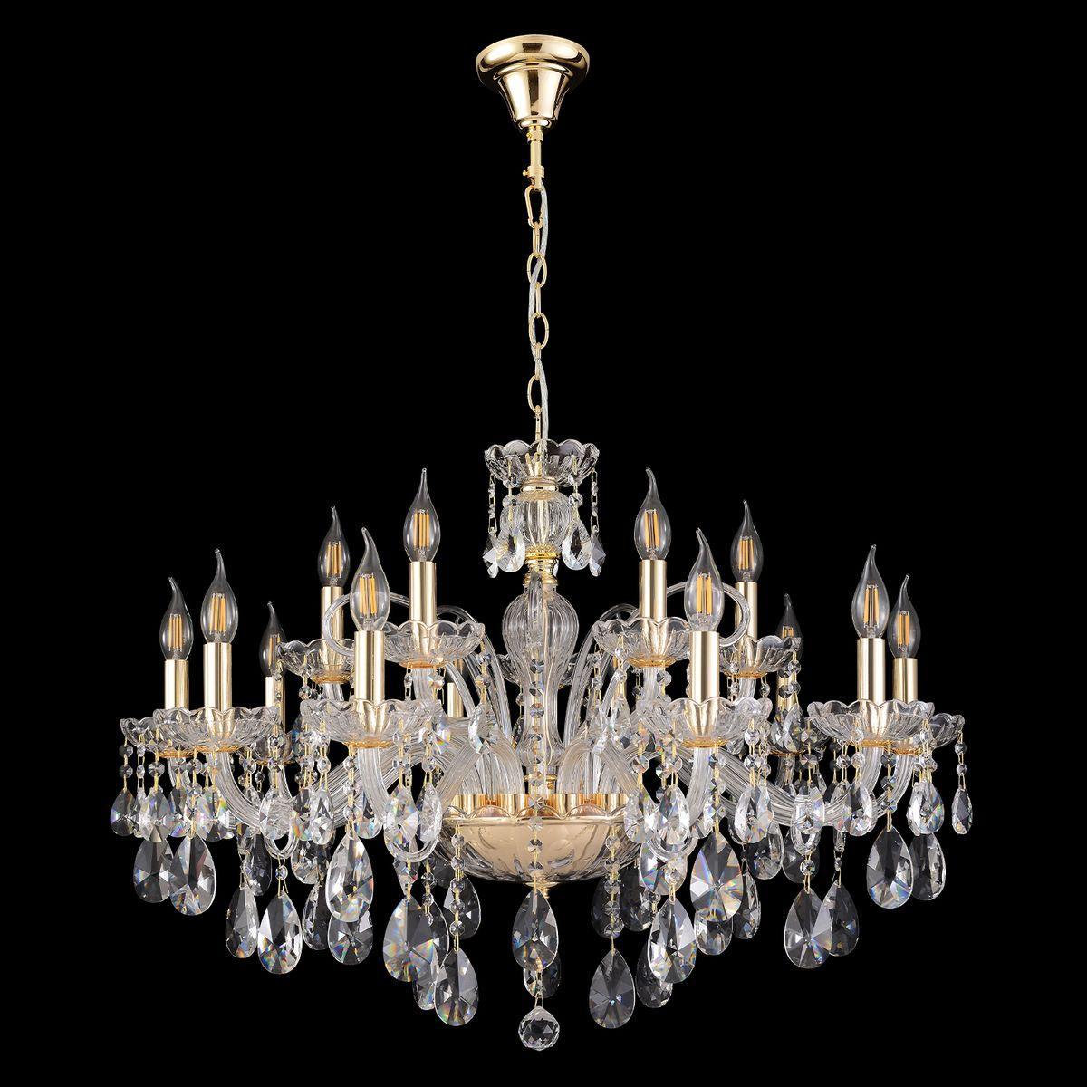 фото подвесная люстра crystal lux monica sp10+5 gold | 220svet.ru