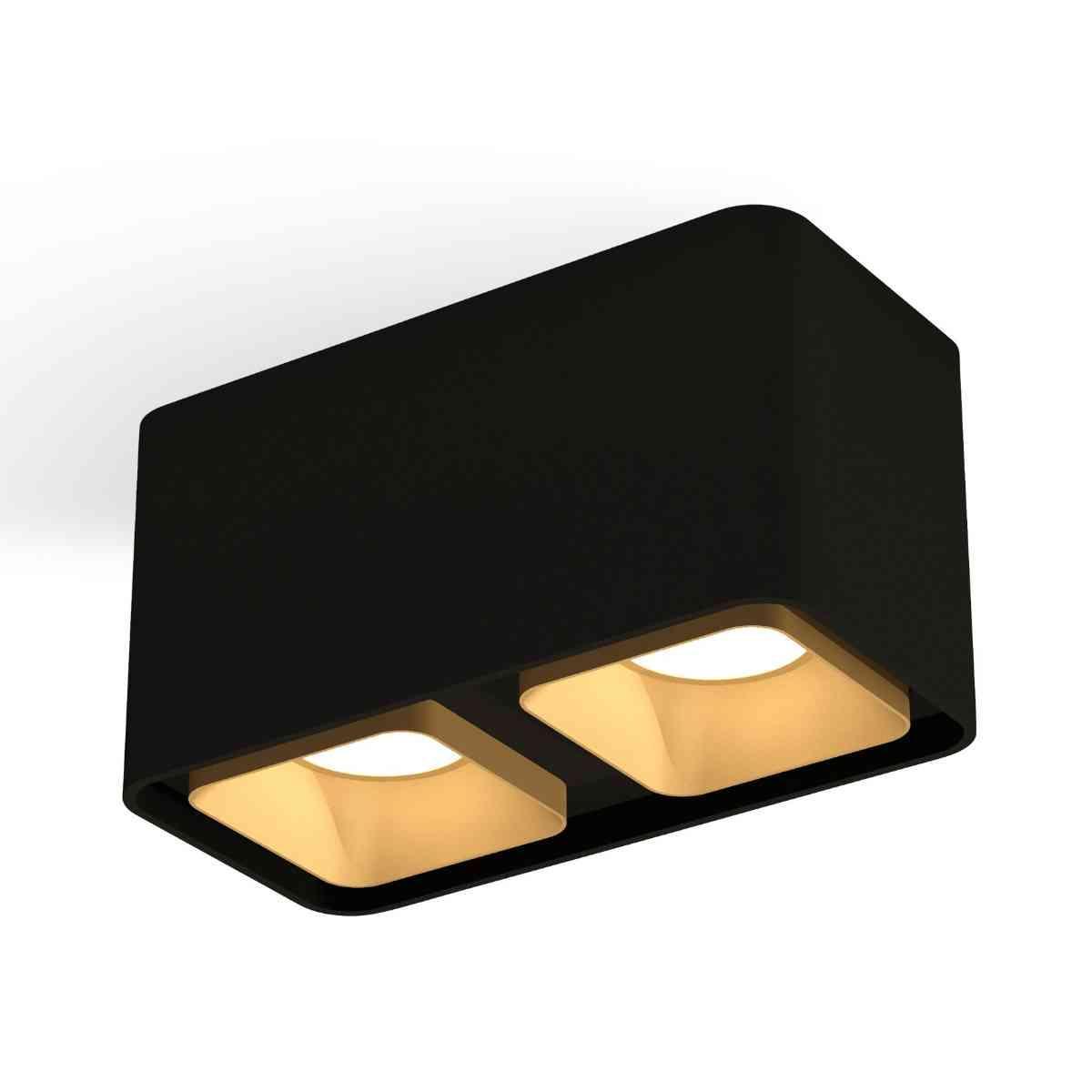 фото комплект накладного светильника ambrella light techno spot xs7851004 sbk/sgd черный песок/золото песок (c7851, n7704) | 220svet.ru