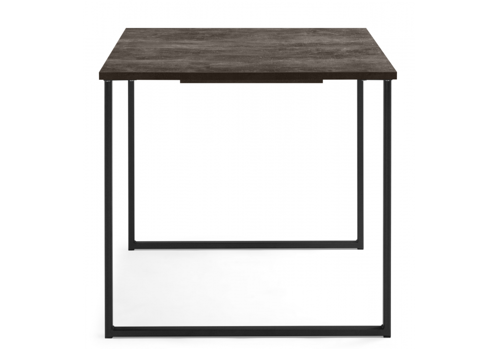 фото стол раскладной woodville лиман 117(157)x77 бетон темный / черный матовый 619213 | 220svet.ru