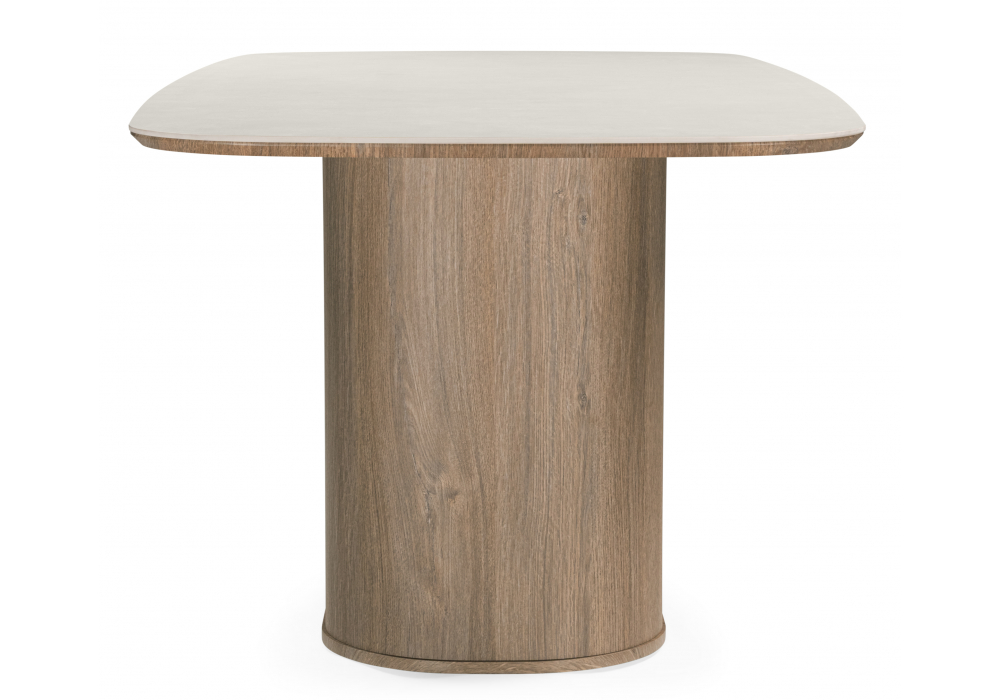 фото керамический стол woodville эллипсо 200х90 light grey / дуб американский 664912 | 220svet.ru