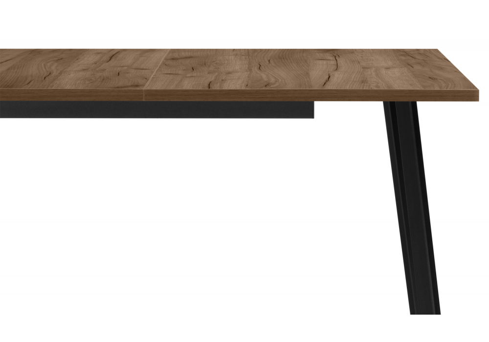 фото стол деревянный раскладной woodville кортни 120(160)x 80 дуб крафт табачный / черный матовый 619217 | 220svet.ru