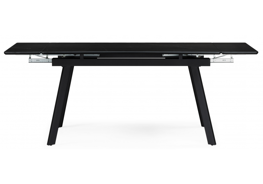 фото керамический стол раскладной woodville норман 140(200)х80 черный мрамор черный 612902 | 220svet.ru