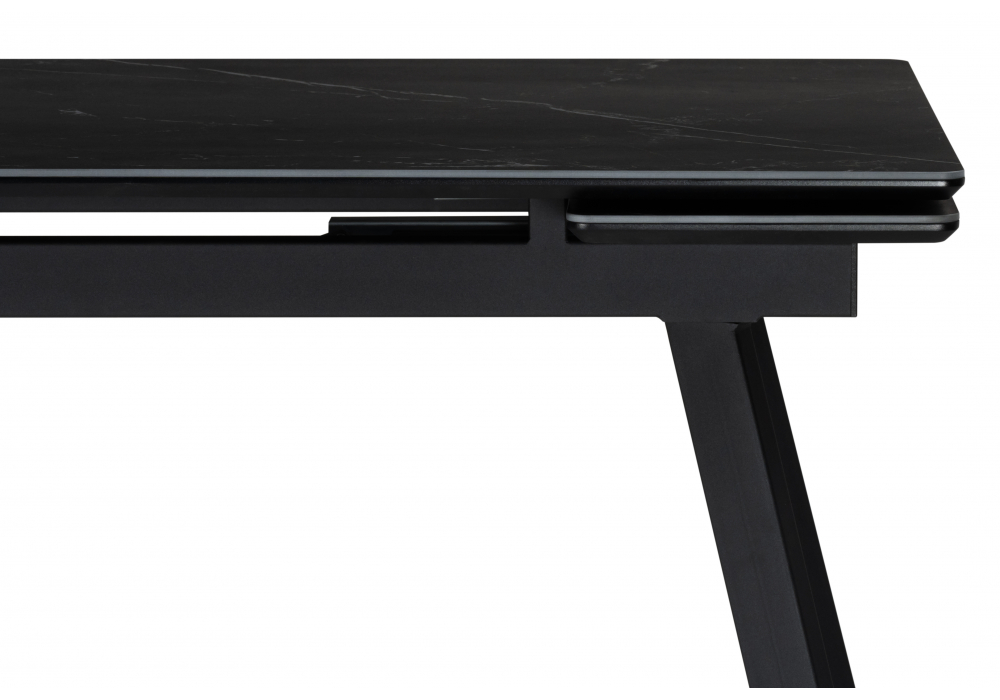 фото керамический стол раскладной woodville норман 140(200)х80 черный мрамор черный 612902 | 220svet.ru