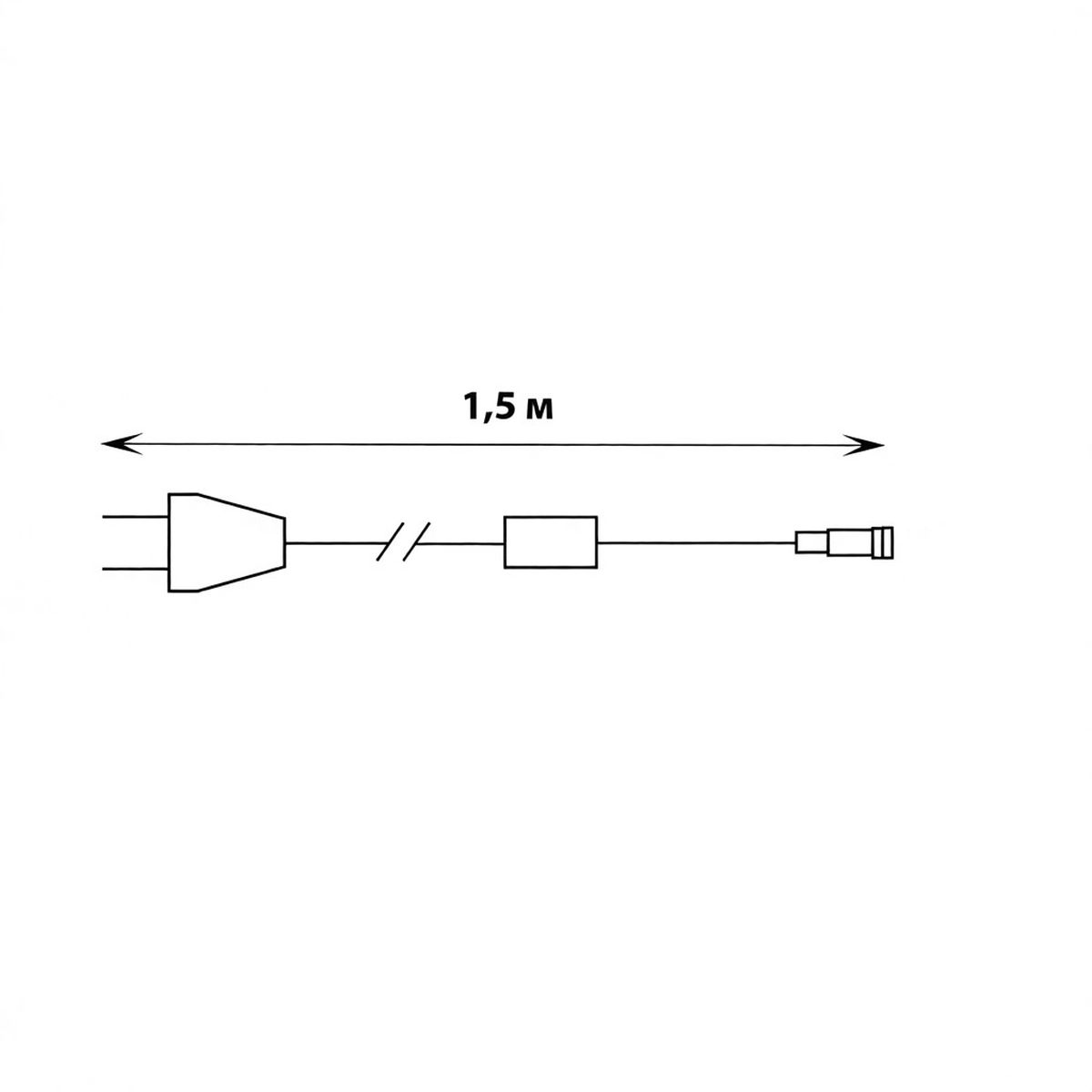 фото провод питания для гирлянд uniel ucx-f90 p/1.5m/wh ul-00013214 | 220svet.ru