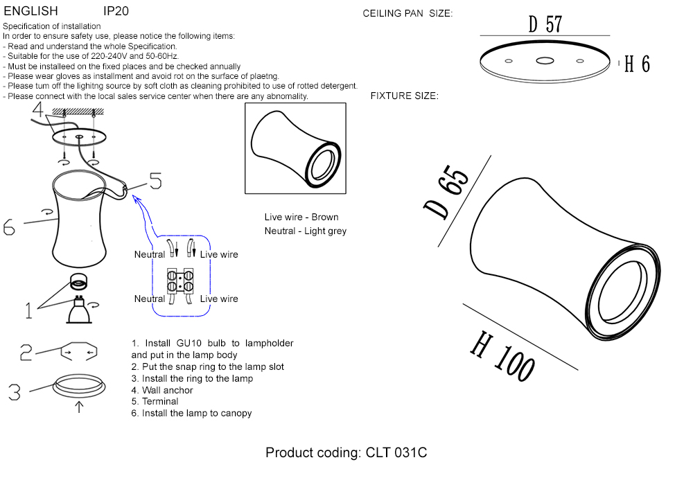 фото потолочный светильник crystal lux clt 031c wh | 220svet.ru