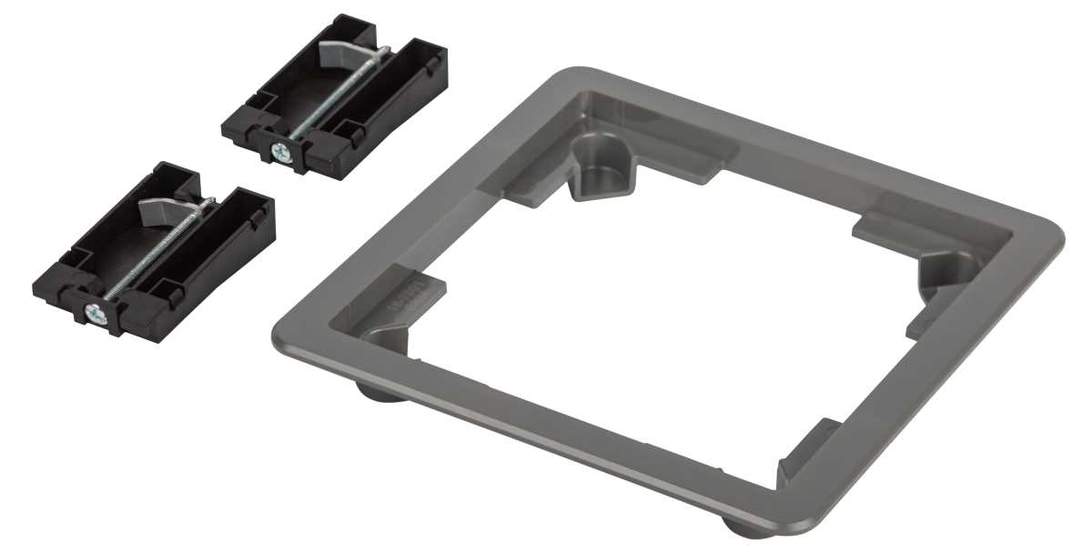 фото комплект для установки люка эра офис 18-7001-03 ip66 в фальш-пол рамка и монтаж. лапки серый б0063310 | 220svet.ru