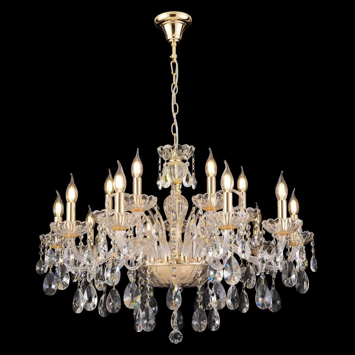 фото подвесная люстра crystal lux monica sp10+5 gold | 220svet.ru