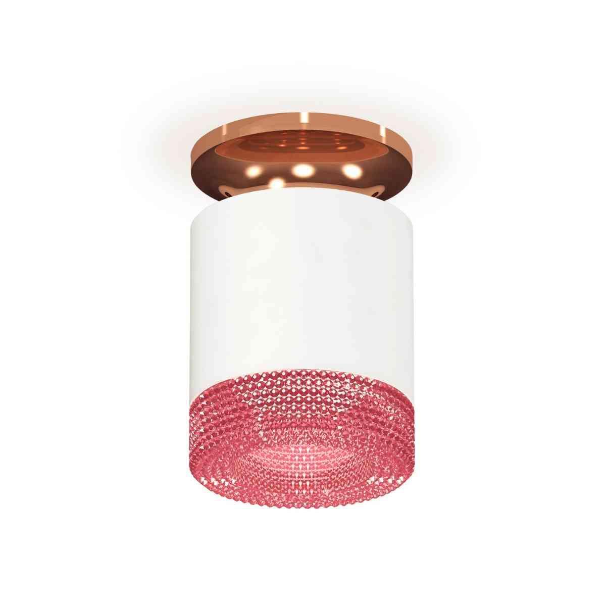 фото комплект накладного светильника ambrella light techno spot xs7401143 swh/ppg/pi белый песок/золото розовое полированное/розовый (n7930, c7401, n7193) | 220svet.ru