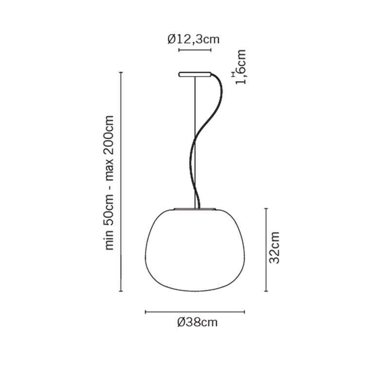 фото подвесной светильник lumi mochi d38 fabbian | 220svet.ru