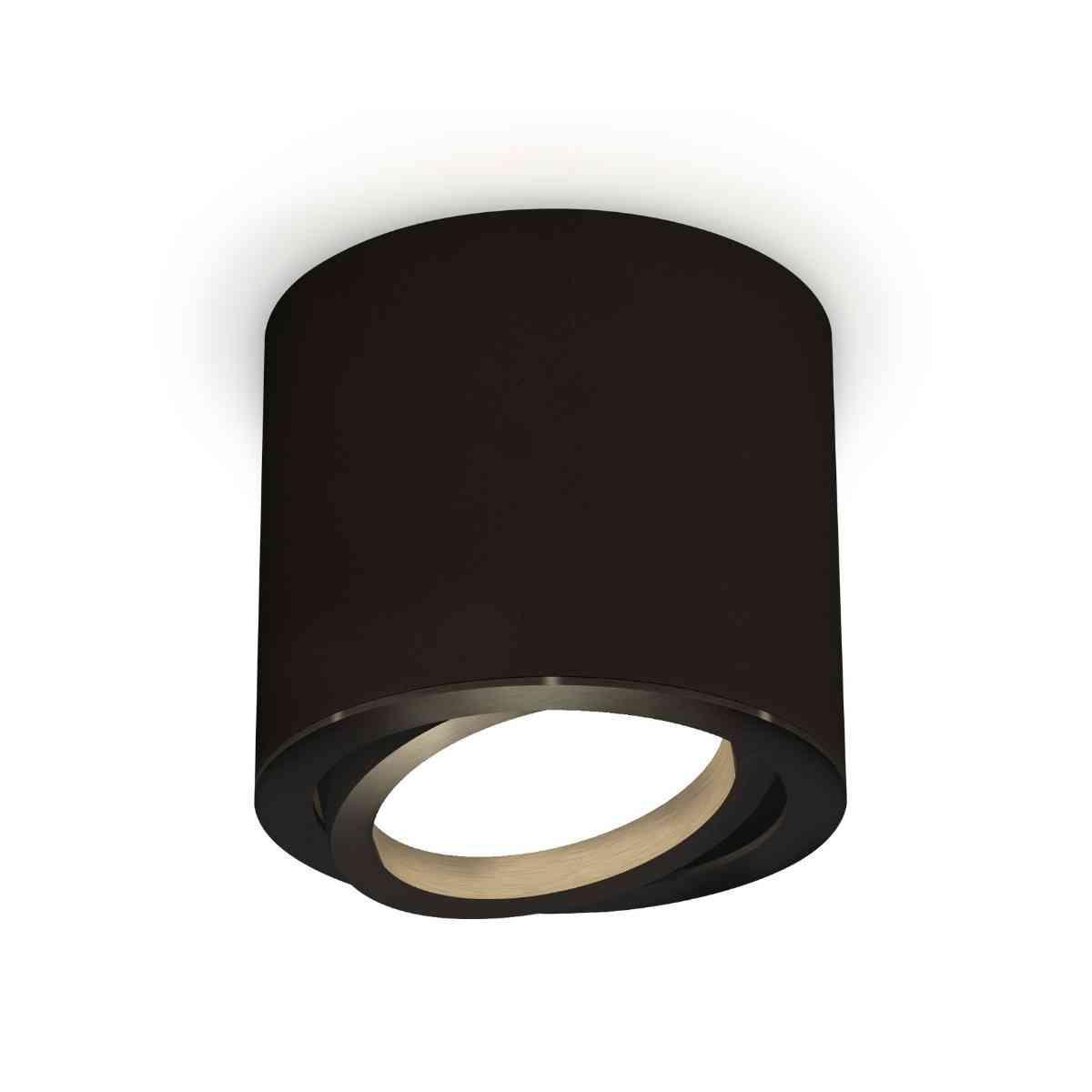 фото комплект накладного светильника ambrella light techno spot xs7402001 sbk/pbk черный песок/черный полированный (c7402, n7002) | 220svet.ru