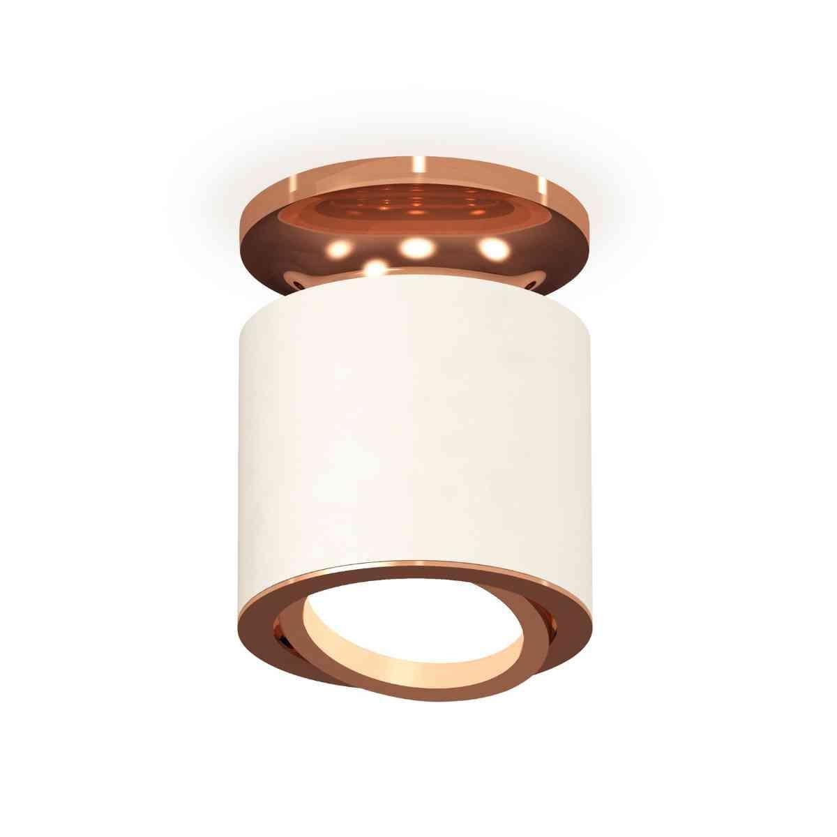 фото комплект накладного светильника ambrella light techno spot xs7401140 swh/ppg белый песок/золото розовое полированное (n7930, c7401, n7005) | 220svet.ru