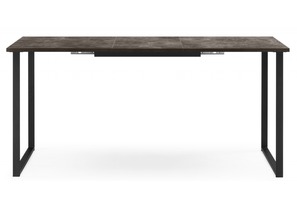 фото стол раскладной woodville лиман 117(157)x77 бетон темный / черный матовый 619213 | 220svet.ru