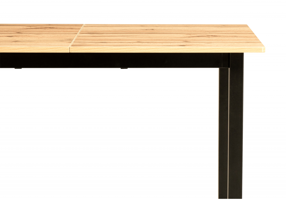 фото стол деревянный раскладной woodville аркон 110(130)х68х75 дуб вотан / черный 611354 | 220svet.ru