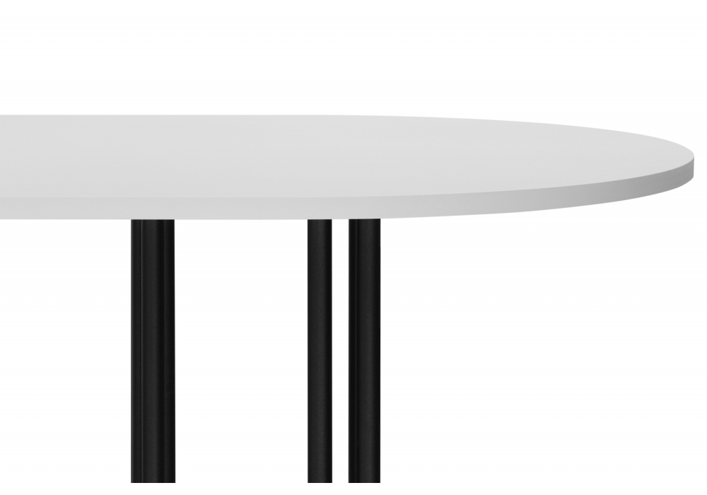 фото стол деревянный woodville хьюго белая шагрень пленка / черные ноги 620374 | 220svet.ru