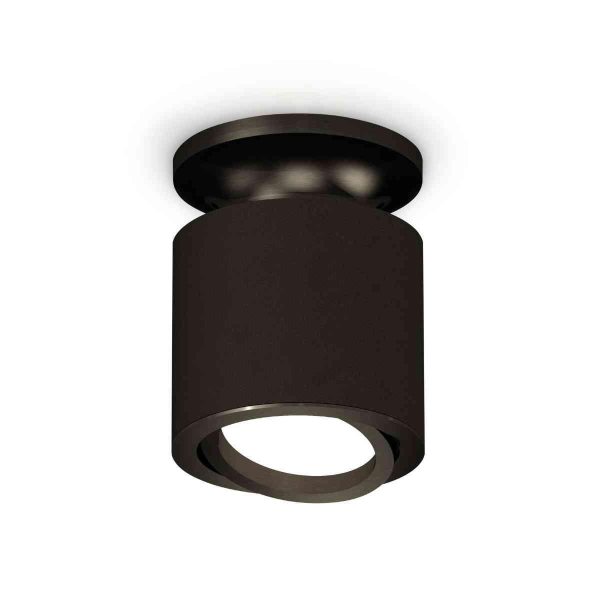фото комплект накладного светильника ambrella light techno spot xs7402060 sbk/pbk черный песок/черный полированный (n7926, c7402, n7002) | 220svet.ru