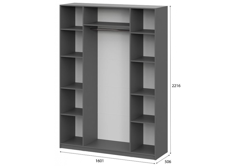 фото шкаф четырехстворчатый woodville даиго графит серый 593702 | 220svet.ru