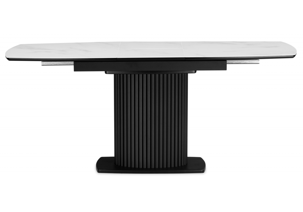 фото стол стеклянный раскладной woodville фестер 140(180)х80 кристл статуарио 614246 | 220svet.ru