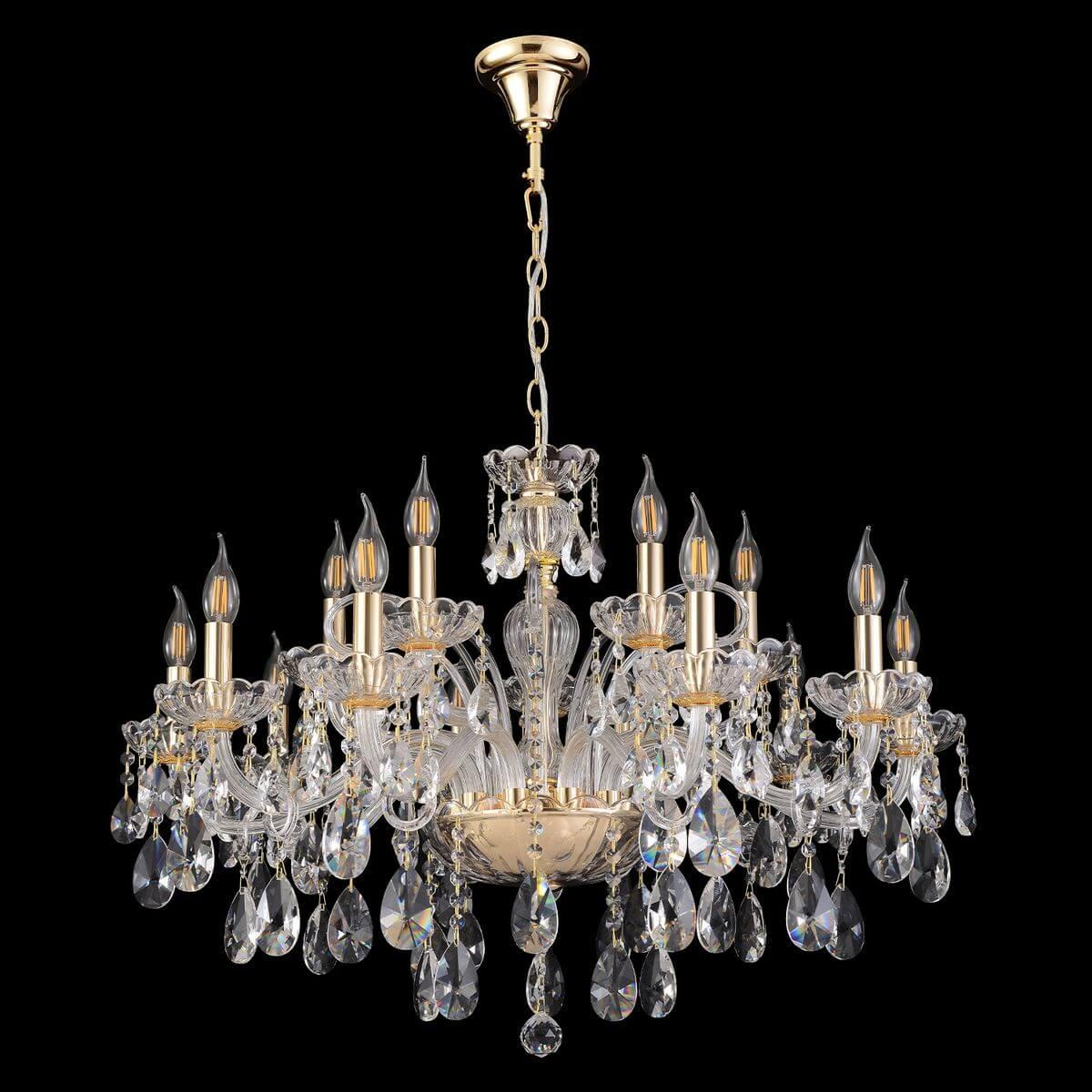 фото подвесная люстра crystal lux monica sp10+5 gold | 220svet.ru