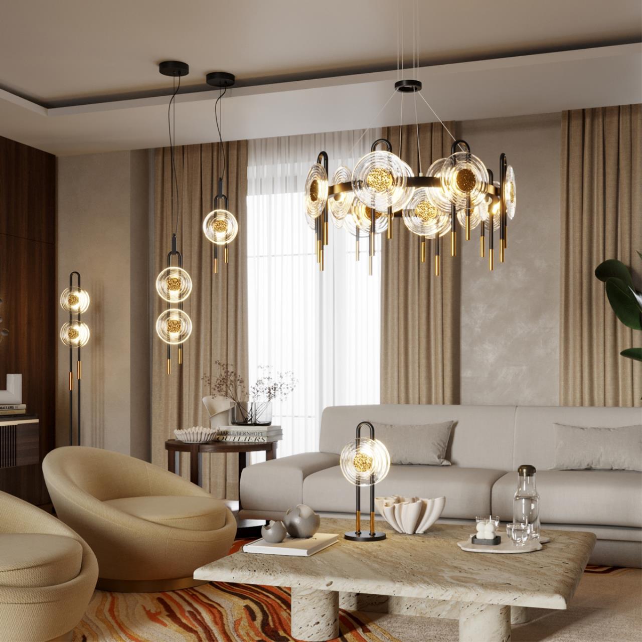 фото подвесная светодиодная люстра odeon light magnet.5407/92l черный | 220svet.ru