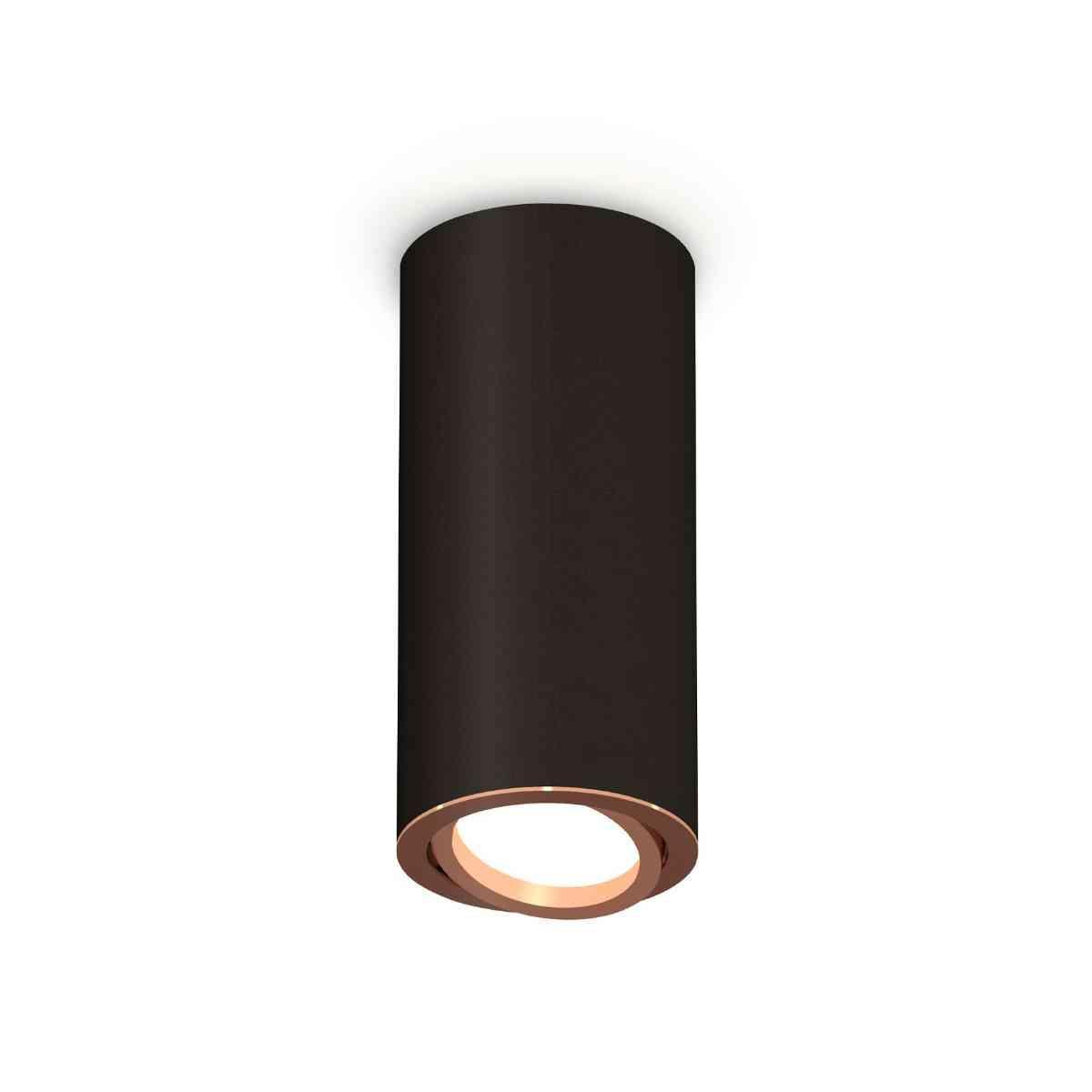 фото комплект накладного светильника ambrella light techno spot xs7443005 sbk/ppg черный песок/золото розовое полированное (c7443, n7005) | 220svet.ru
