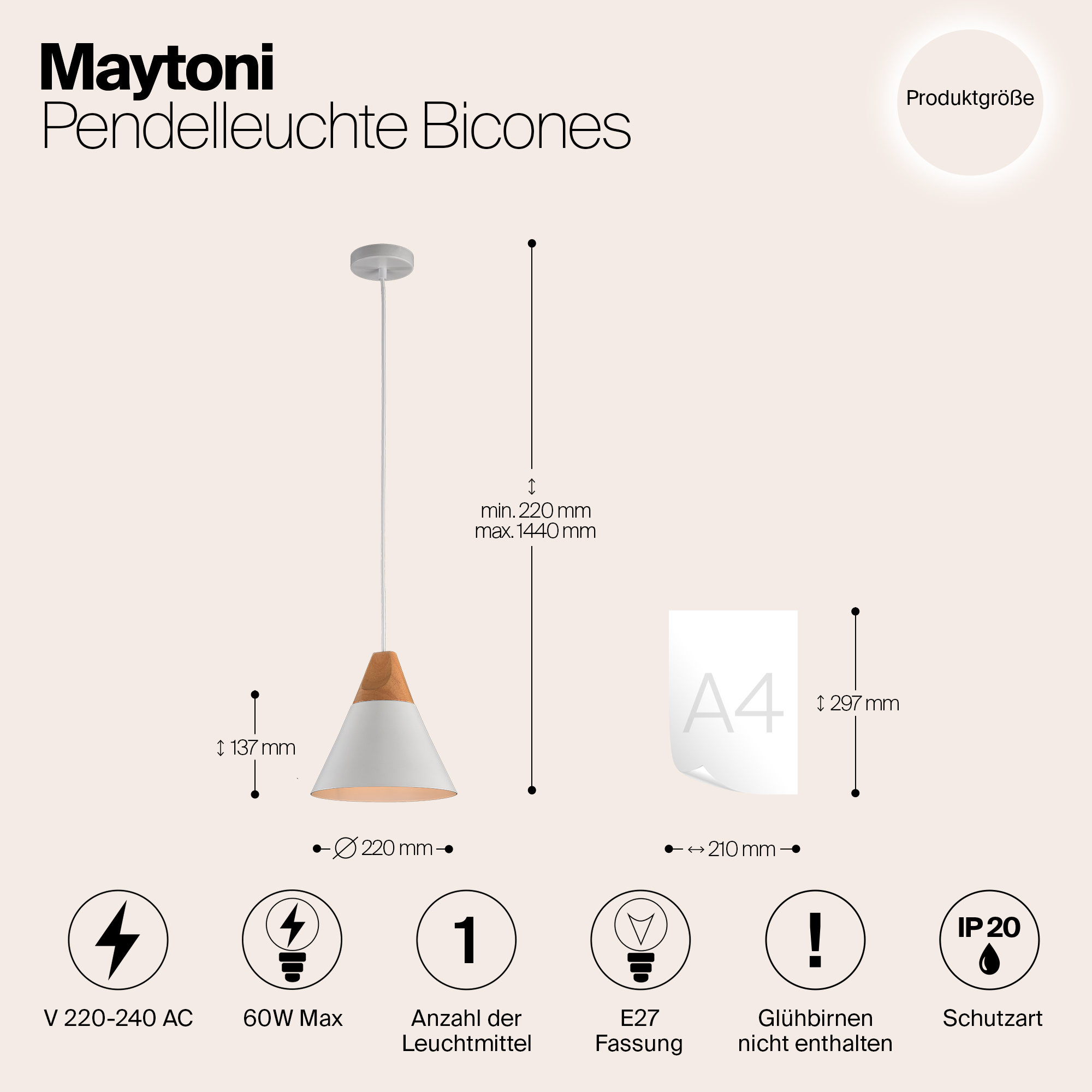 фото подвесной светильник maytoni bicones p359-pl-01-w | 220svet.ru
