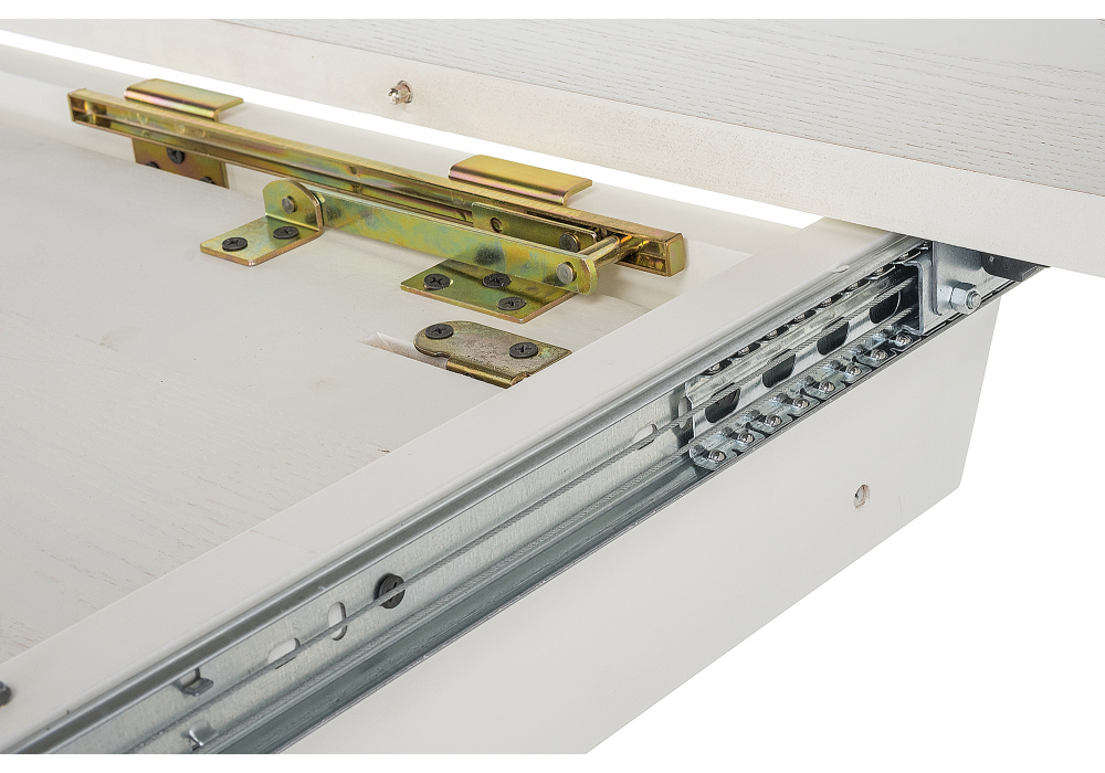 фото стол деревянный раскладной woodville лорд молочный / золотая патина 615199 | 220svet.ru