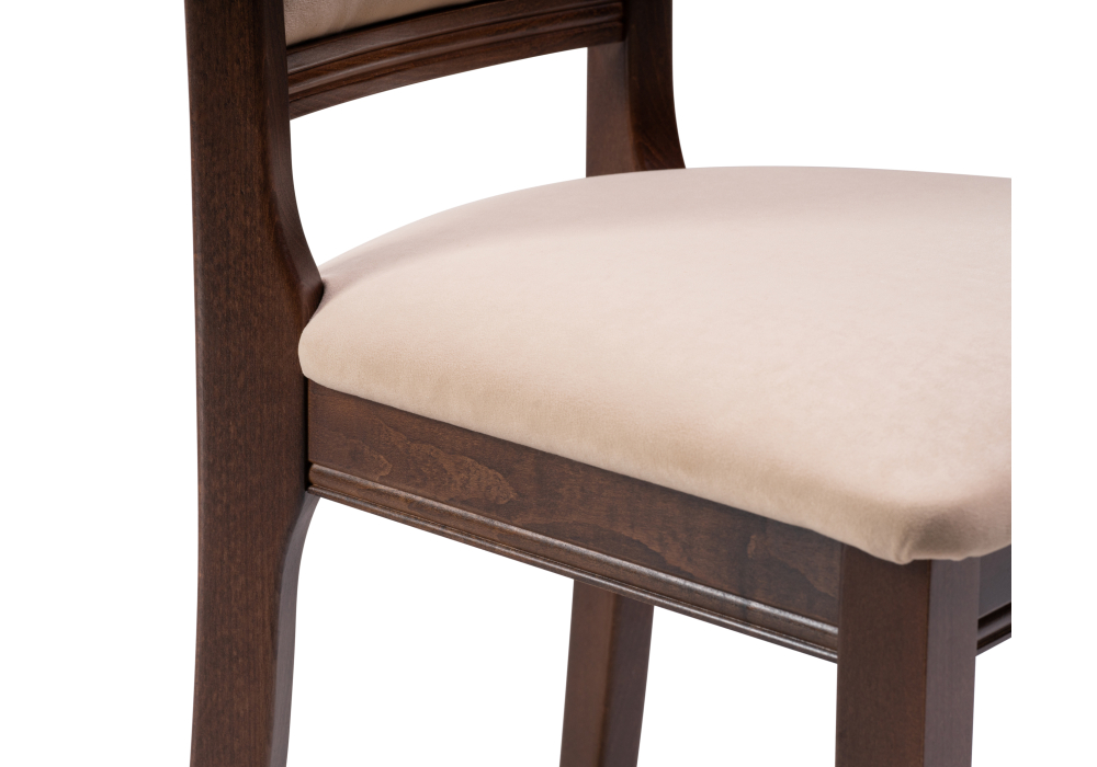 фото стул деревянный woodville корнелл бежевый велюр / орех темный 515975 | 220svet.ru