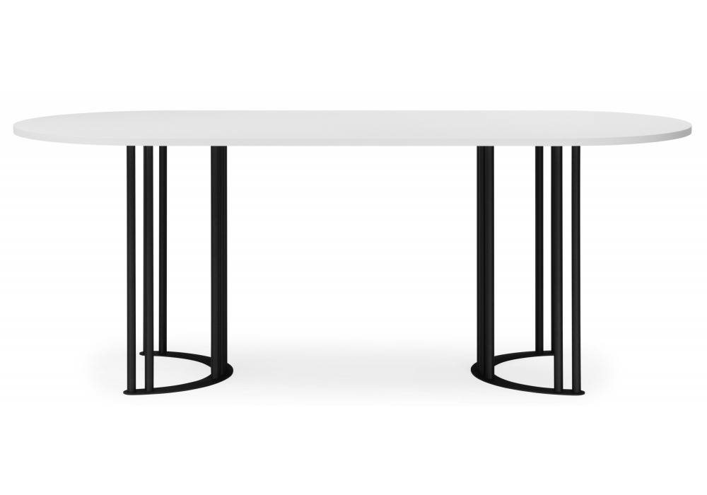 фото стол деревянный woodville хьюго белая шагрень пленка / черные ноги 620414 | 220svet.ru