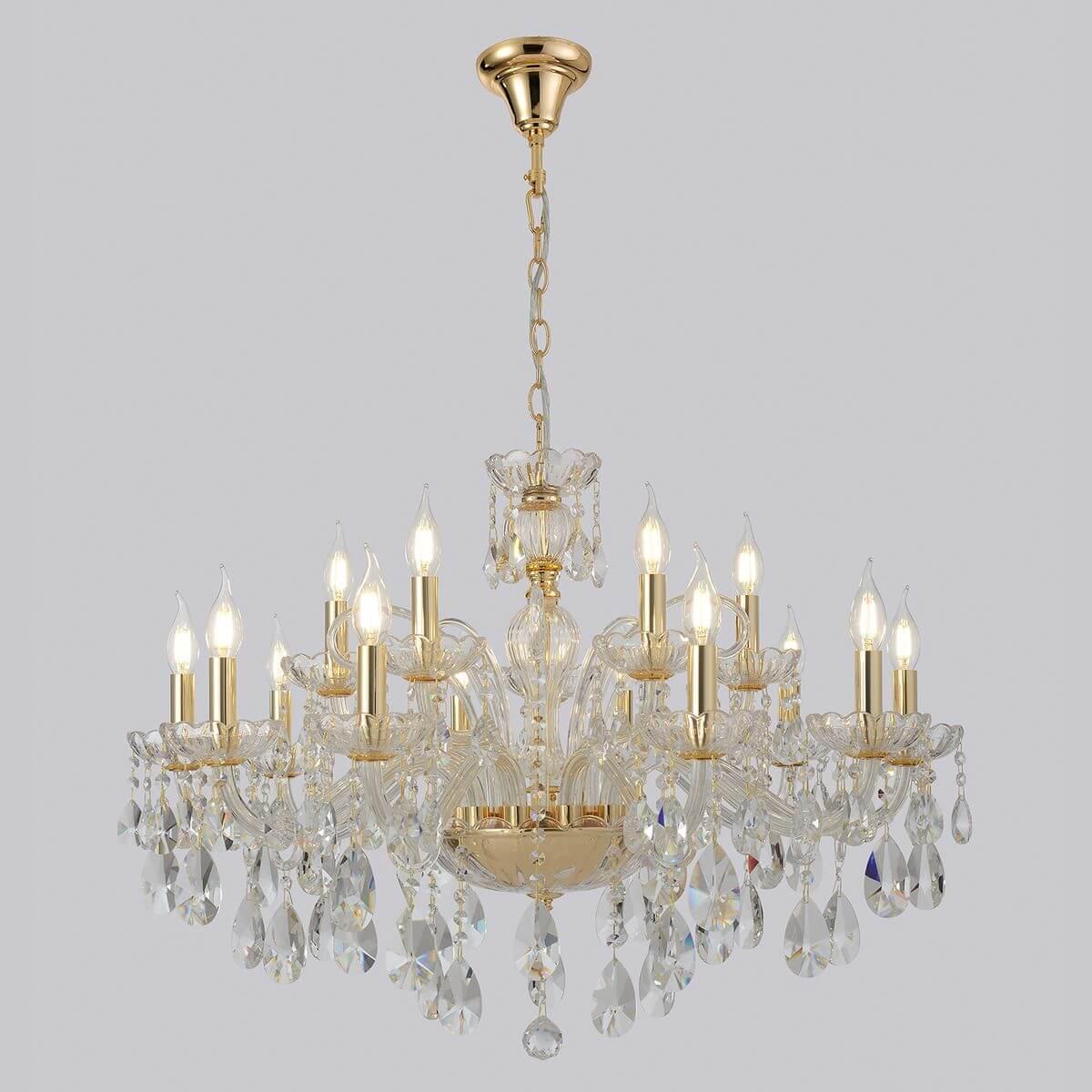 фото подвесная люстра crystal lux monica sp10+5 gold | 220svet.ru