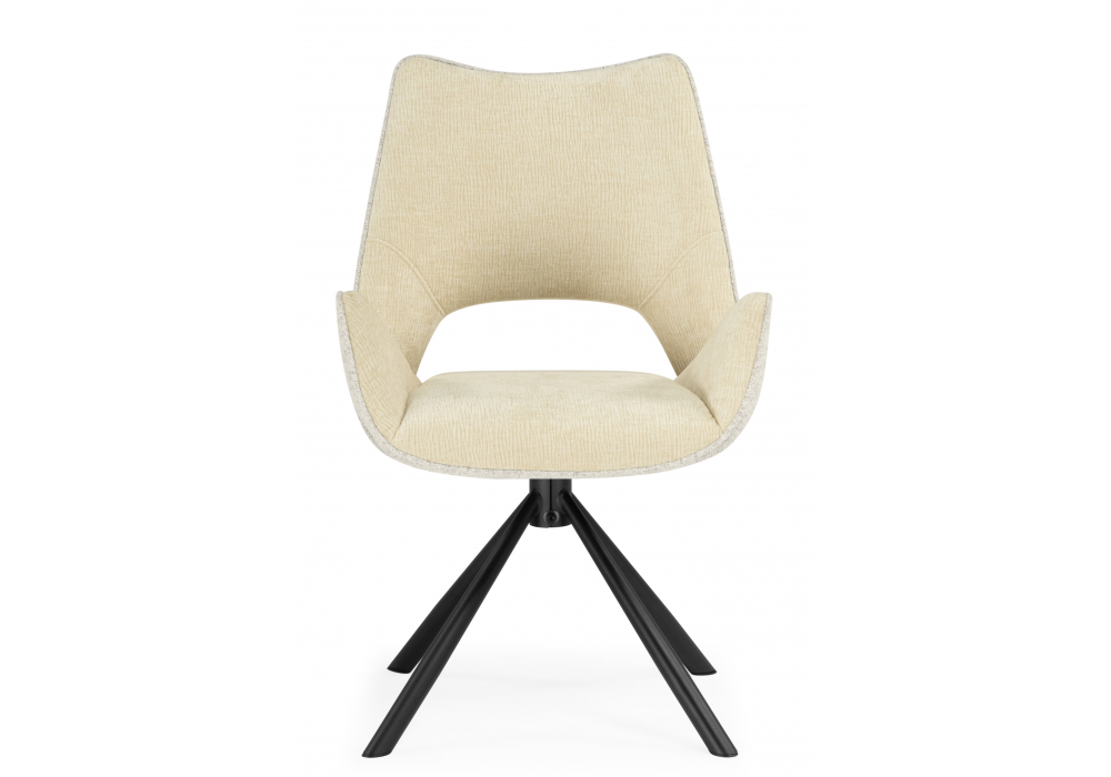 фото стул крутящийся на металлокаркасе woodville balaton 360 beige / black 15840 | 220svet.ru