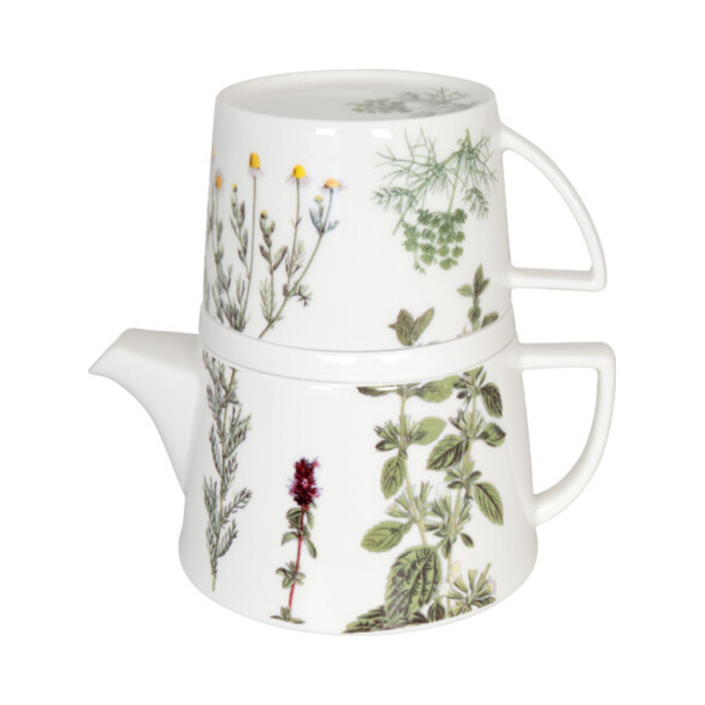 фото набор чайник заварочный + кружка + подставка "травы" koenitz | 220svet.ru