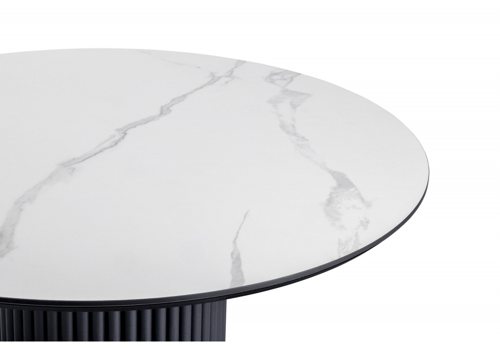 фото керамический стол woodville барел 110 patagonoa bianco repose / черный 625649 | 220svet.ru