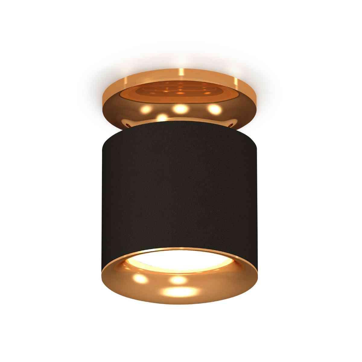 фото комплект накладного светильника ambrella light techno spot xs7402102 sbk/pyg черный песок/золото желтое полированное (n7929, c7402, n7014) | 220svet.ru