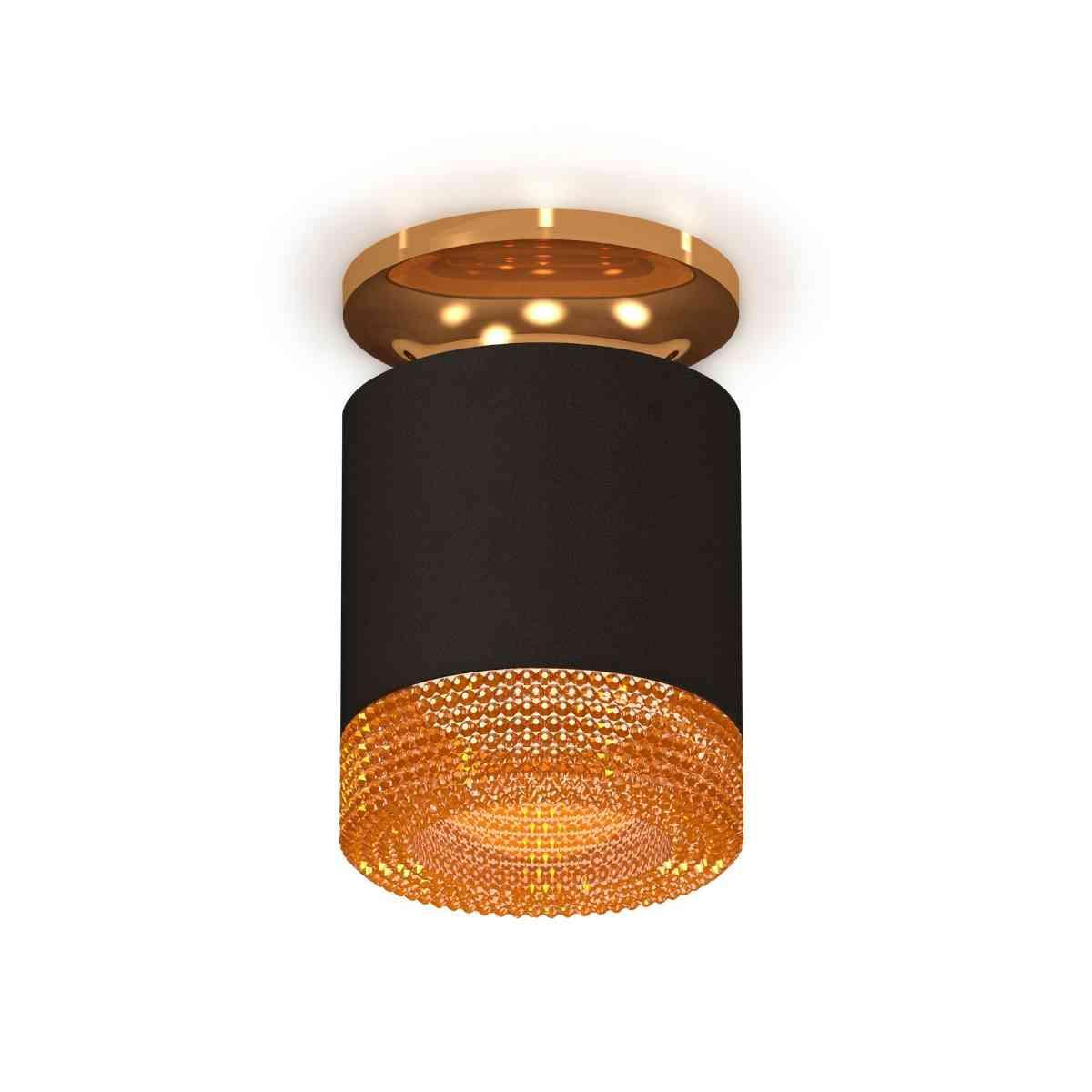 фото комплект накладного светильника ambrella light xs7402103 sbk/pyg/cf черный песок/золото желтое полированное/кофе (n7929, c7402, n7195) | 220svet.ru