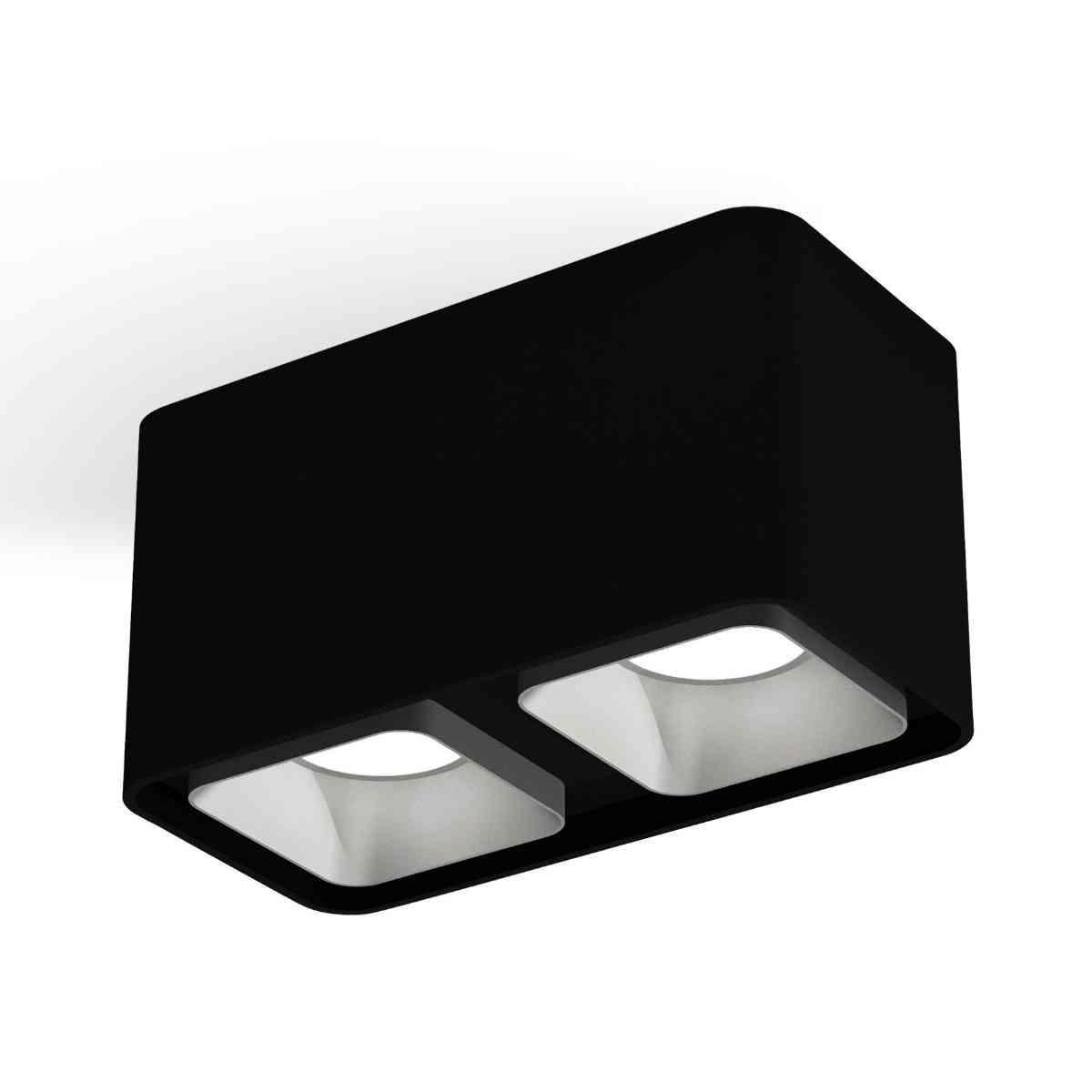 фото комплект накладного светильника ambrella light techno spot xs7851003 sbk/ssl черный песок/серебро песок (c7851, n7703) | 220svet.ru