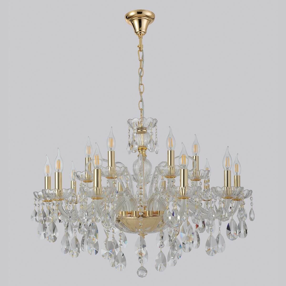 фото подвесная люстра crystal lux monica sp10+5 gold | 220svet.ru