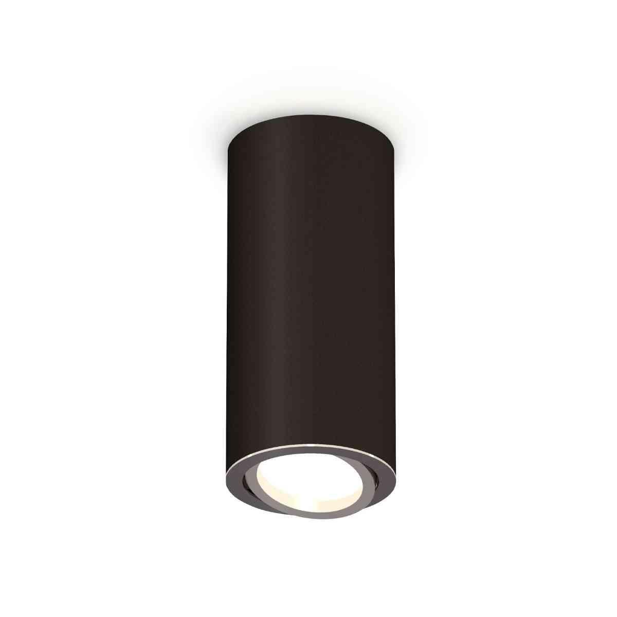 фото комплект накладного светильника ambrella light techno spot xs7443003 sbk/psl черный песок/серебро полированное (c7443, n7003) | 220svet.ru